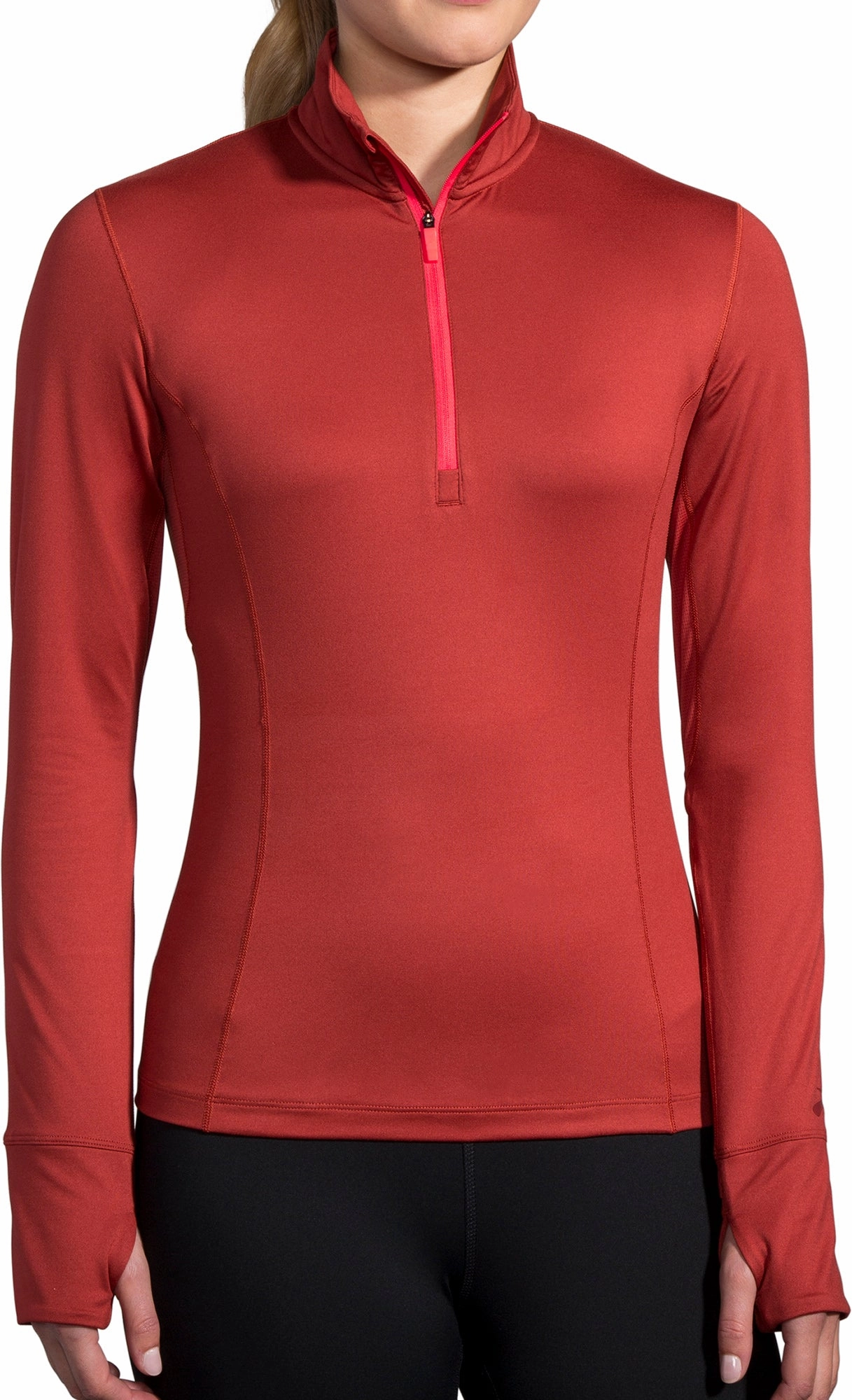 Brooks Dash Half Zip Long Sleeve Womens Running Top - Red Multiple colors