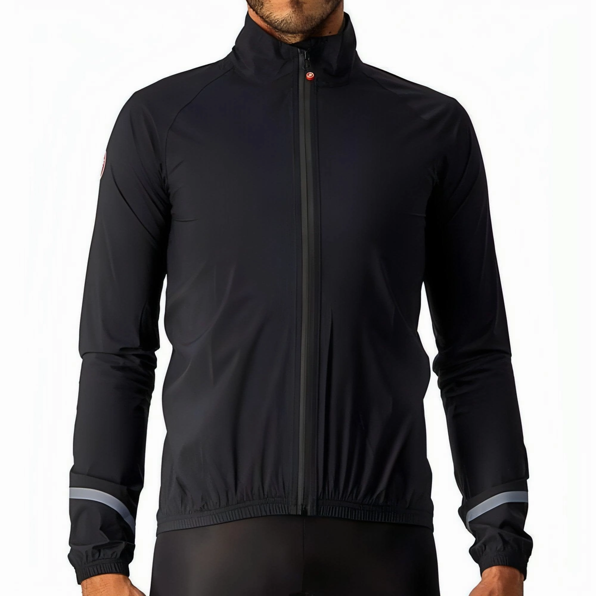 QuickAccessPockets Castelli Emergency 2 Rain Waterproof Mens Cycling Jacket - Black