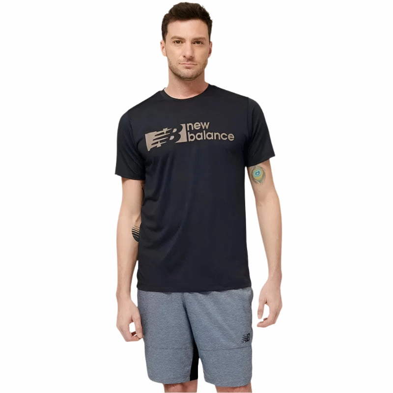 AbrasionResistantFabric New Balance Men's Tenacity Graphic Short Sleeve - Black