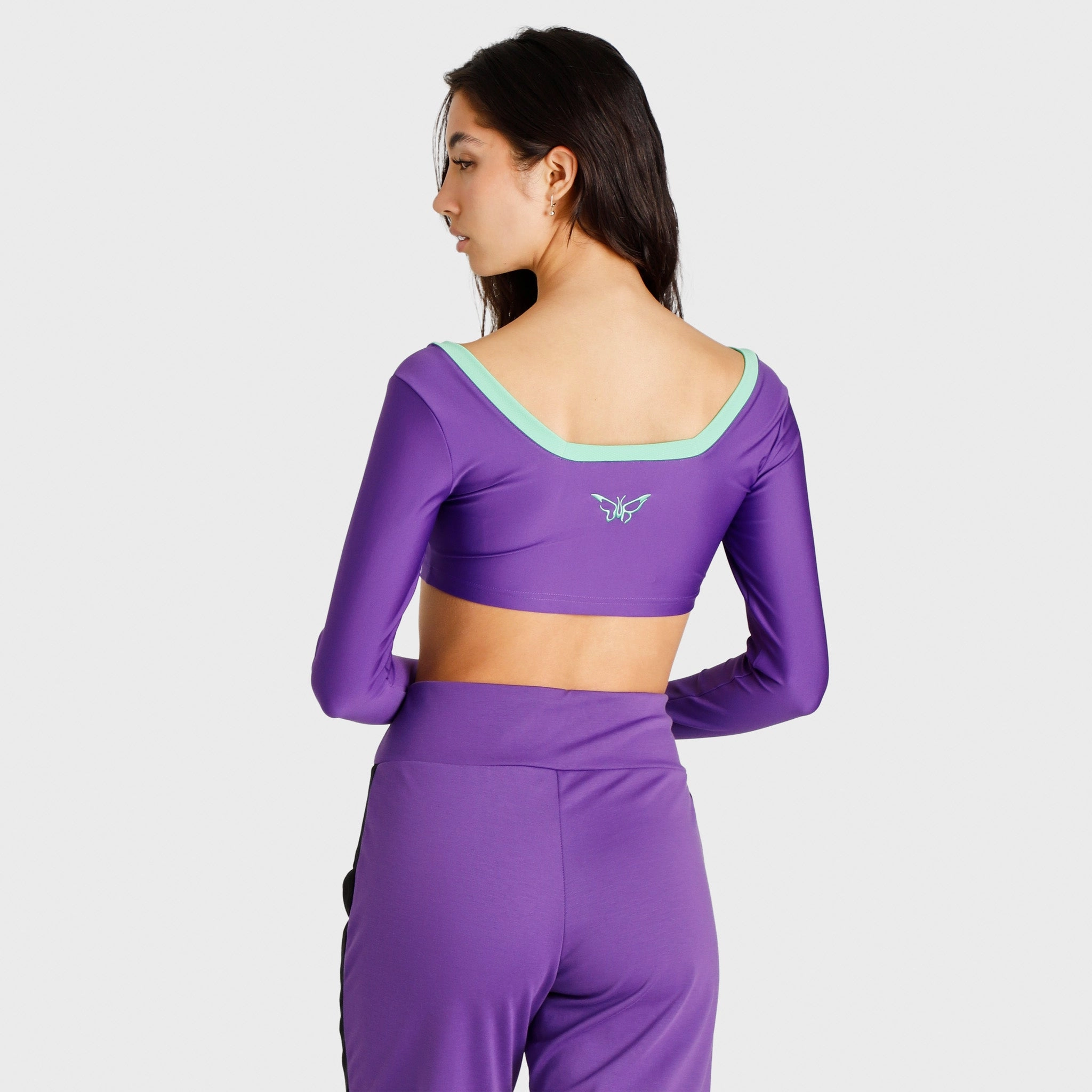 PUMA x Dua Lipa Longsleeve Cropped T-shirt / Royal Purple Airflow Ventilation