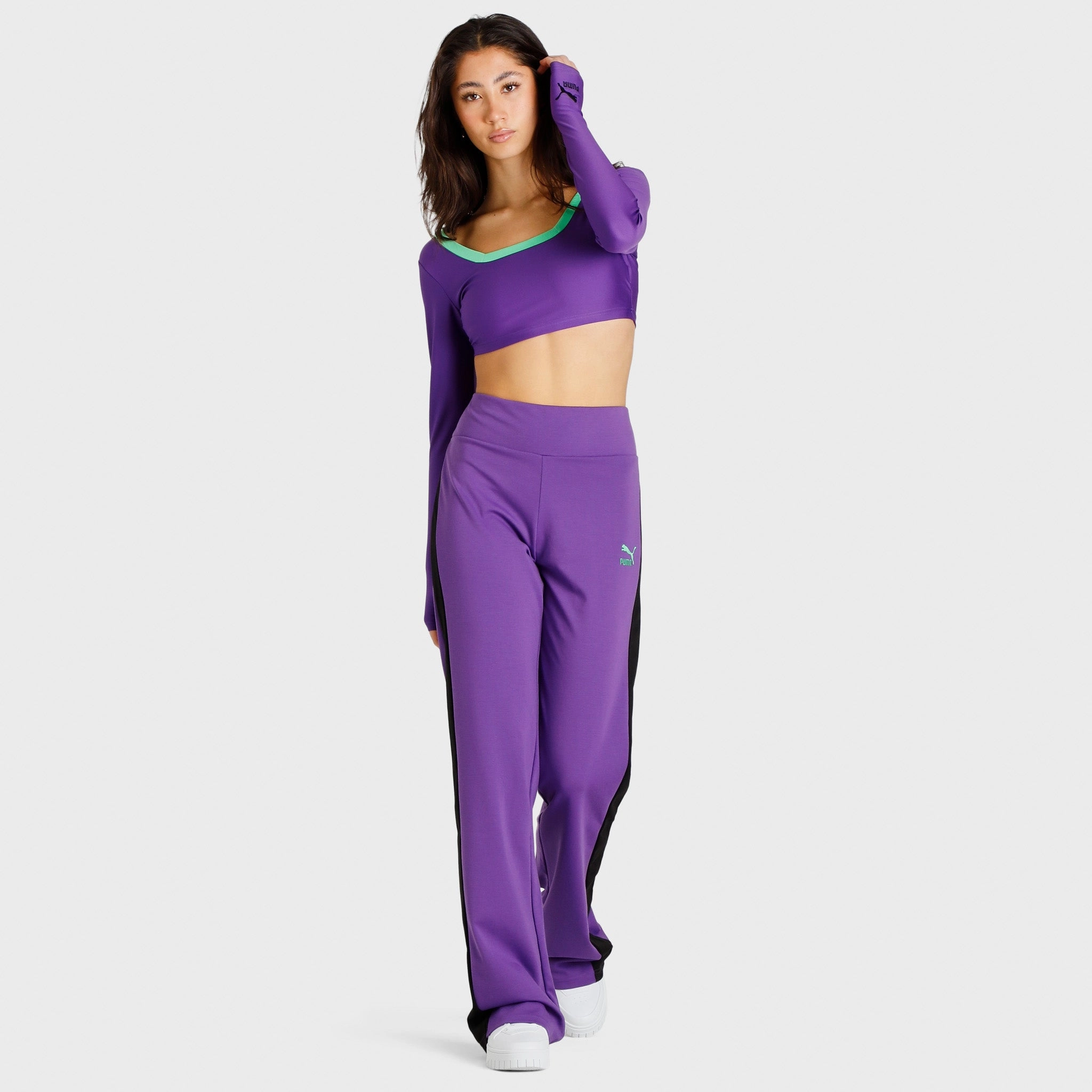 Chic Wear PUMA x Dua Lipa Longsleeve Cropped T-shirt / Royal Purple