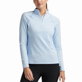 Dress Up Or Down Peter Millar Women's Women's Women's Sugar Stripe Perth 1/4 Midlayer - Cottage Blue