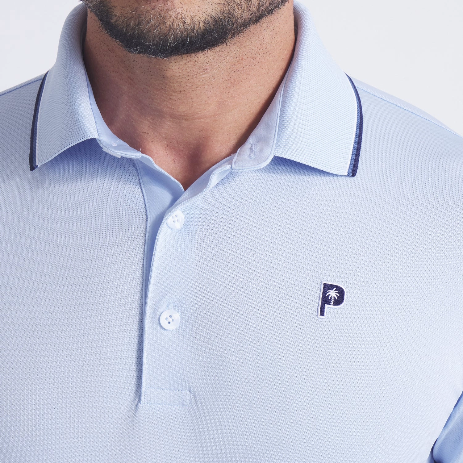 Heather Effect Weaving LowProfile Hem Puma x PTC Tipped Golf Polo Shirt - Haute Tropic