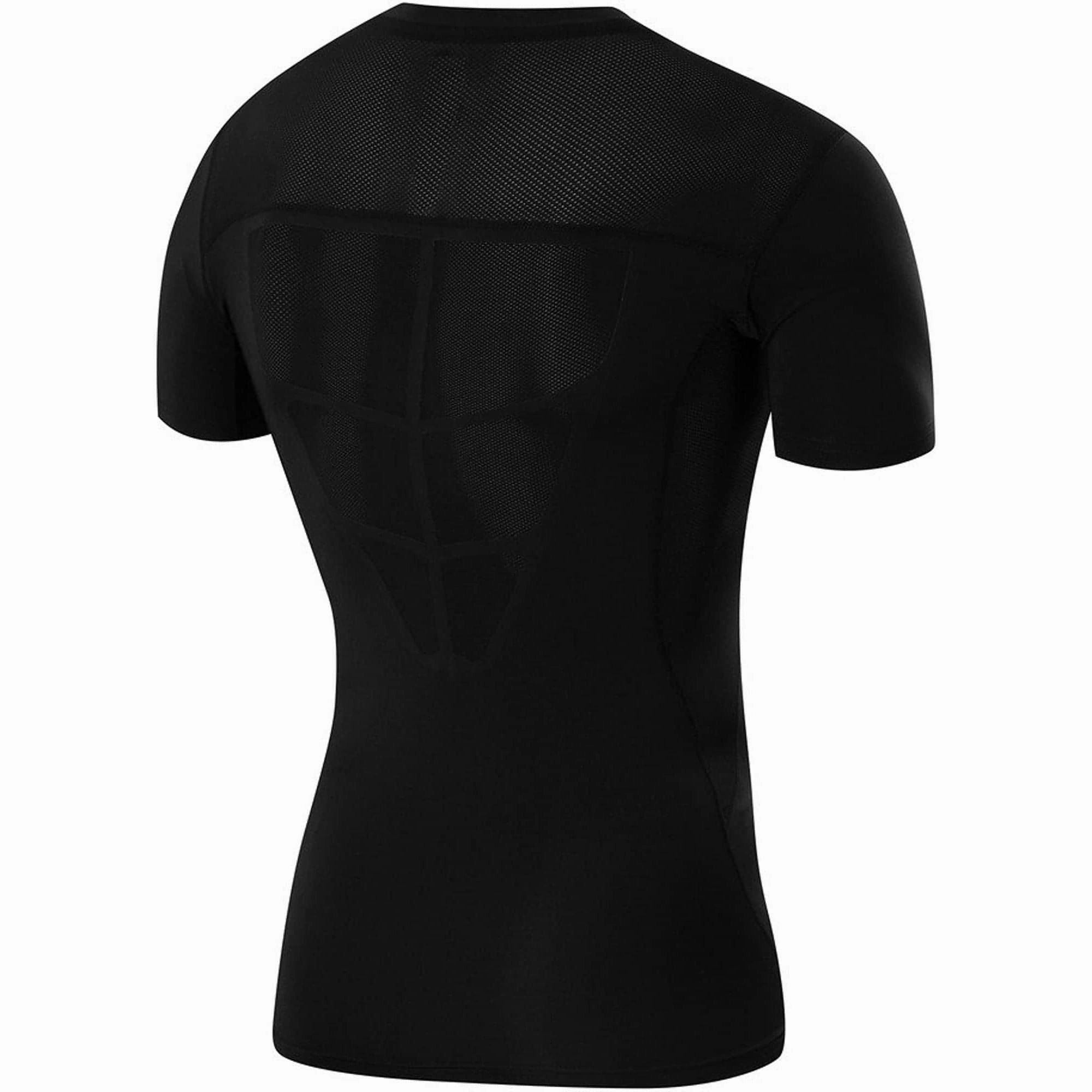 TCA FX Laser Mens Short Sleeve Compression Top - Black Running Speed Beach Wear