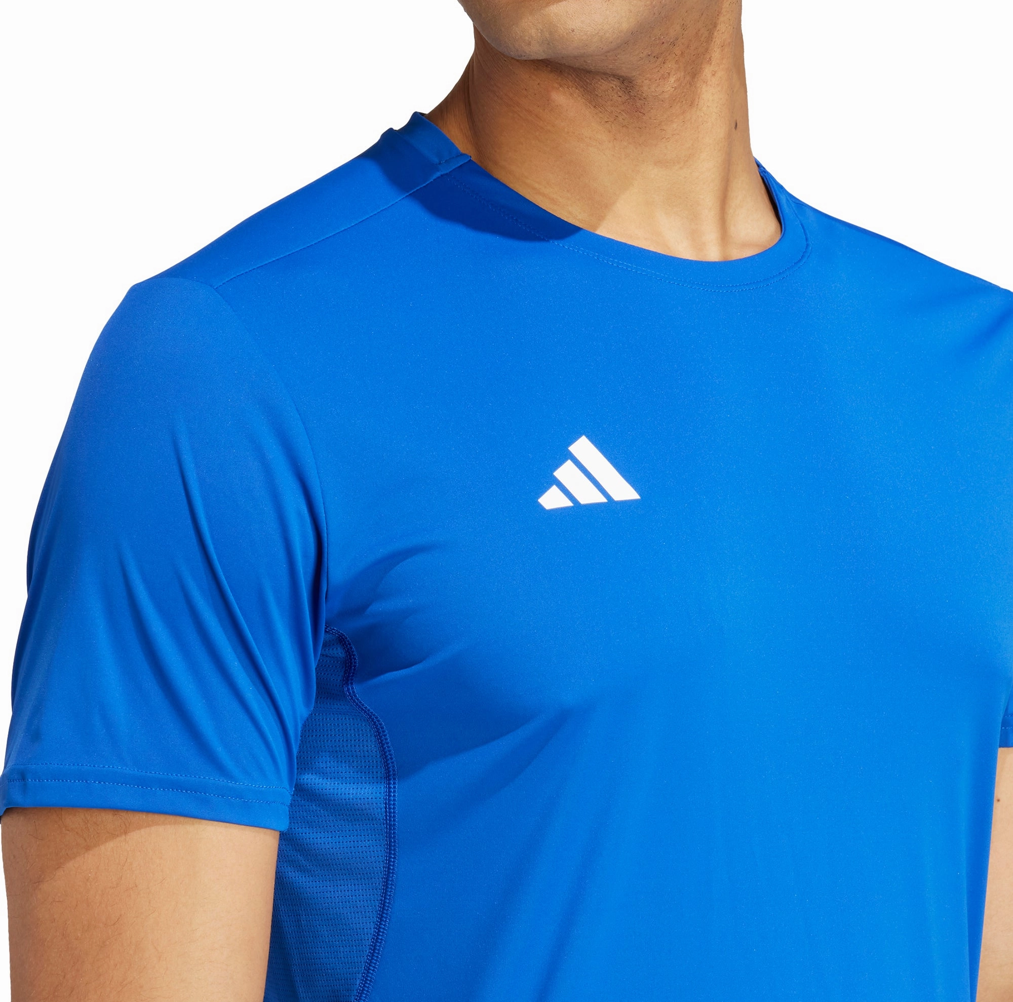 adidas Adizero Essentials Short Sleeve Mens Running Top - Blue Soft Layering