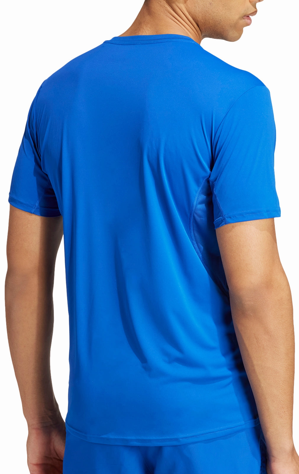 Moisture Management Sustainable Textile adidas Adizero Essentials Short Sleeve Mens Running Top - Blue