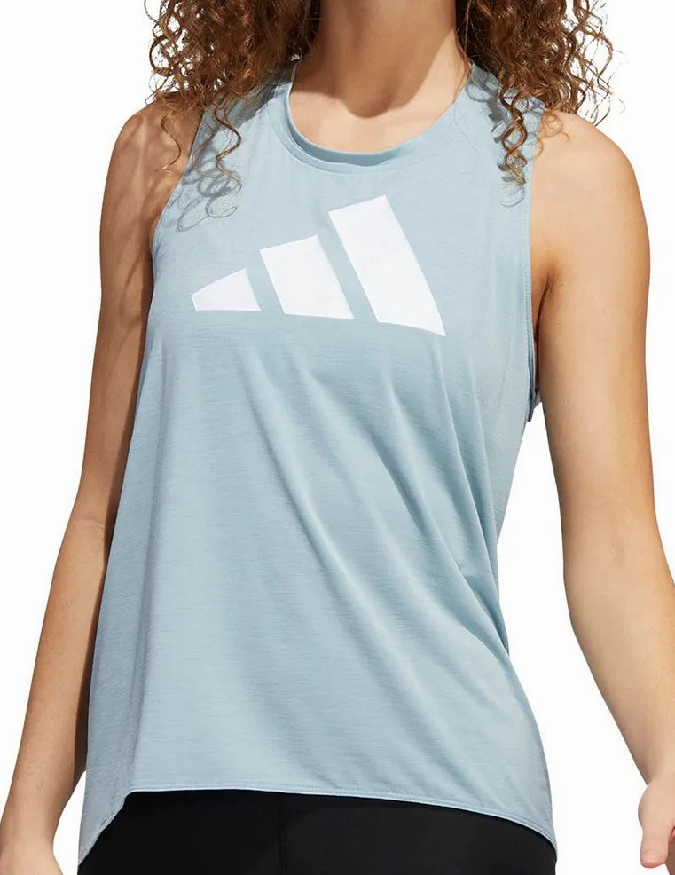 Reinforced Stitching Low Care adidas 3 Stripes Bar Logo Womens Running Vest Tank Top - Grey