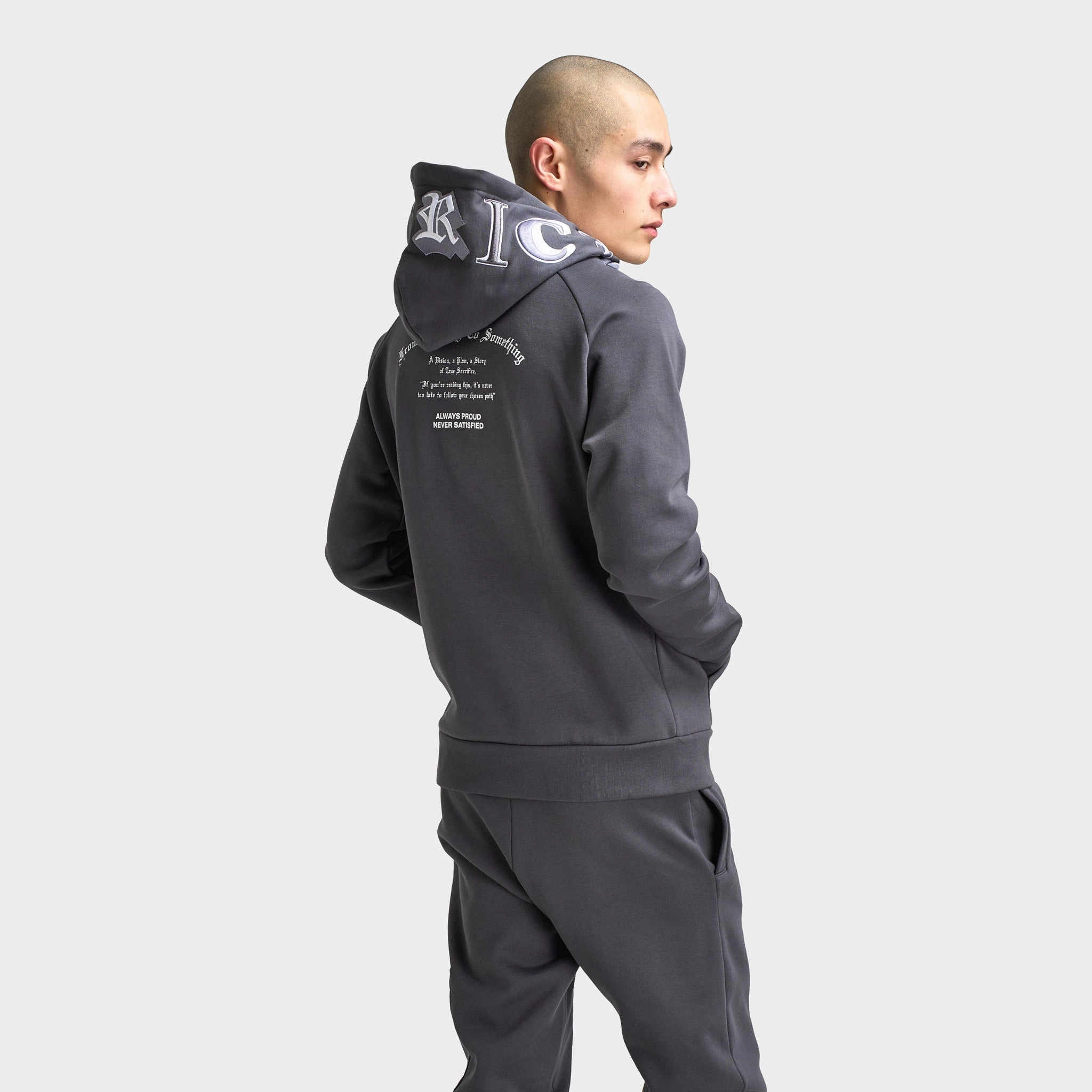 Comfort Fit Hoodrich Heat V3 Pullover Hoodie Asphalt / White - Monument