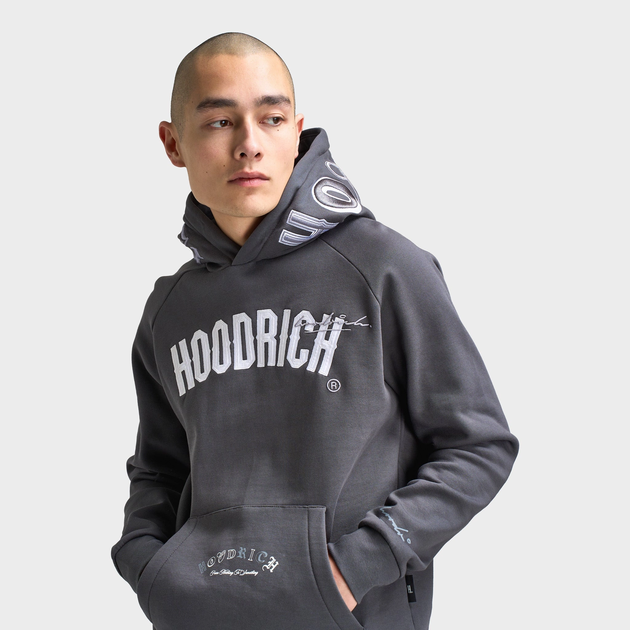 Hoodrich Heat V3 Pullover Hoodie Asphalt / White - Monument Very Cold Cashmere Blend