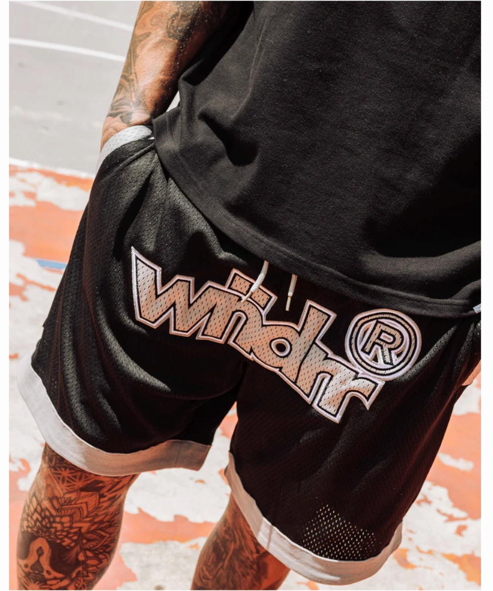 WNDRR Offcut Court Short (Black/Grey) Compact Packable Design Metal Core