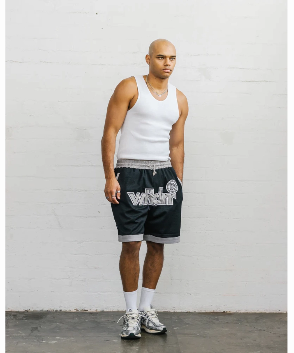 FrictionResistantEdges WNDRR Offcut Court Short (Black/Grey)