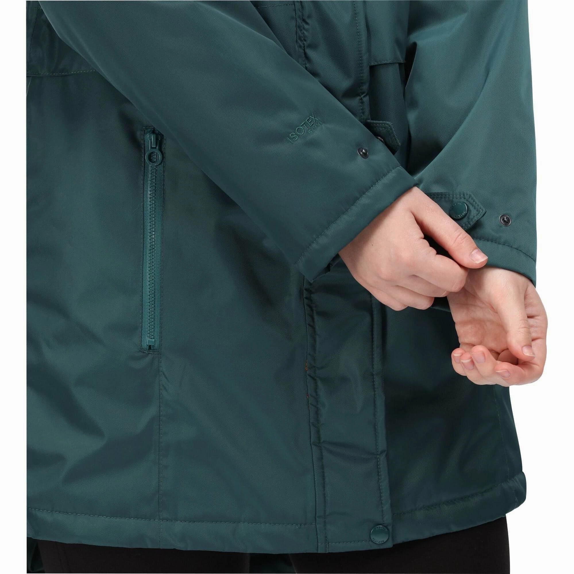 Regatta Lexis Waterproof Insulated Womens Parka Jacket - Green Secure Chest Pocket