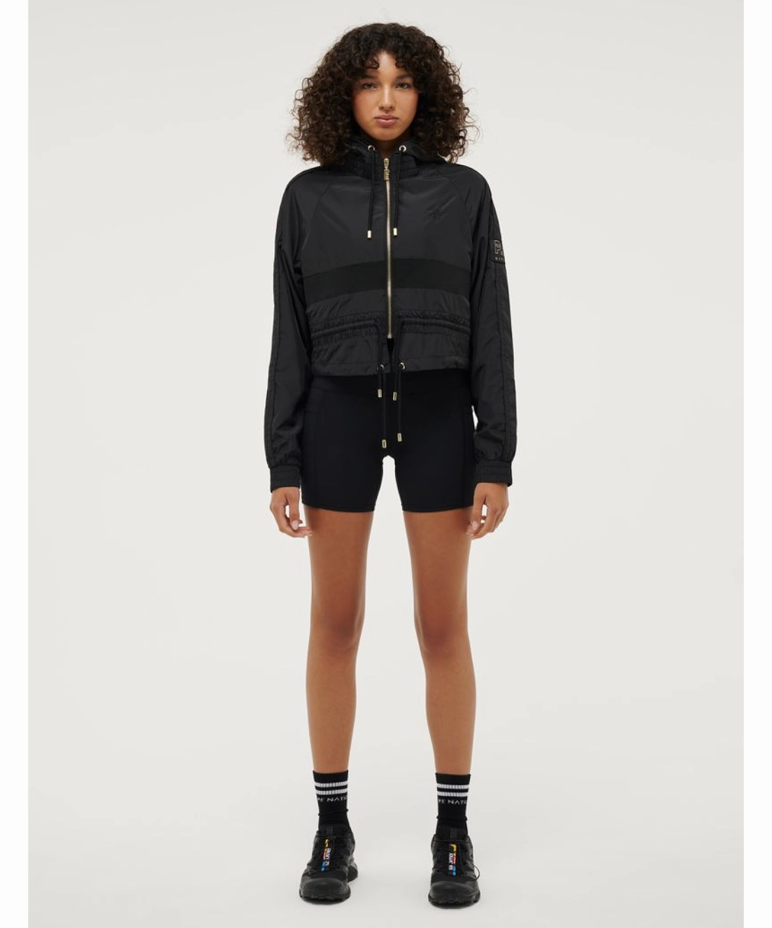 Queen Glow Glitter Fit P.E Nation Cropped Man Down Jacket (Black)