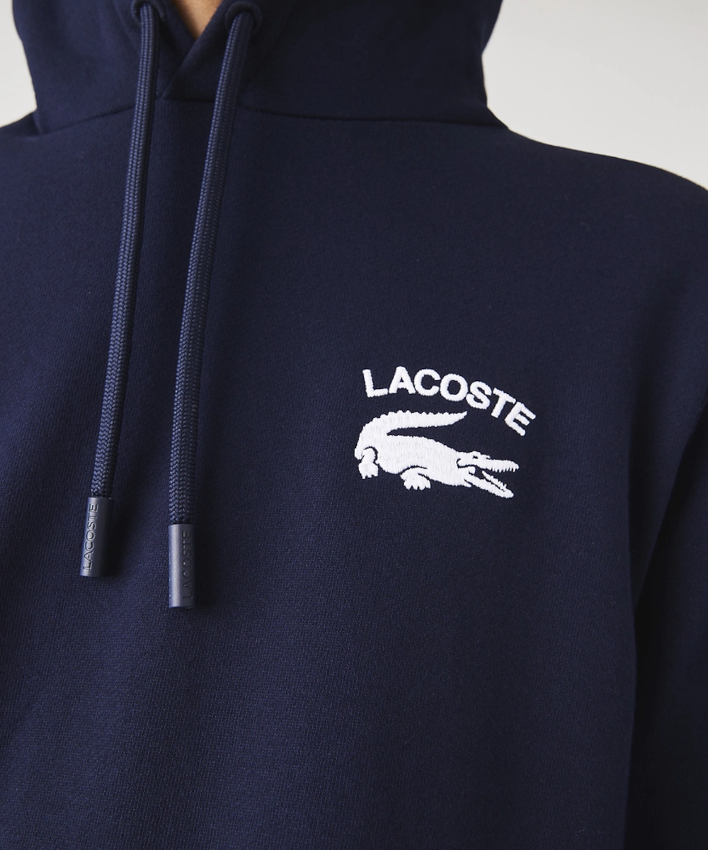 Cozy Wrap Calm Wave Lacoste Soft Branding Hoodie (Navy)