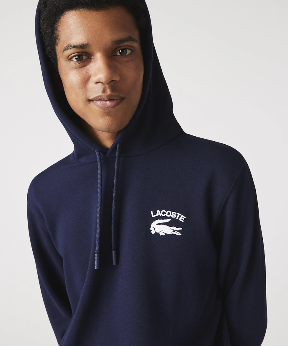 AntiPillingFabric QuickDry Material Lacoste Soft Branding Hoodie (Navy)