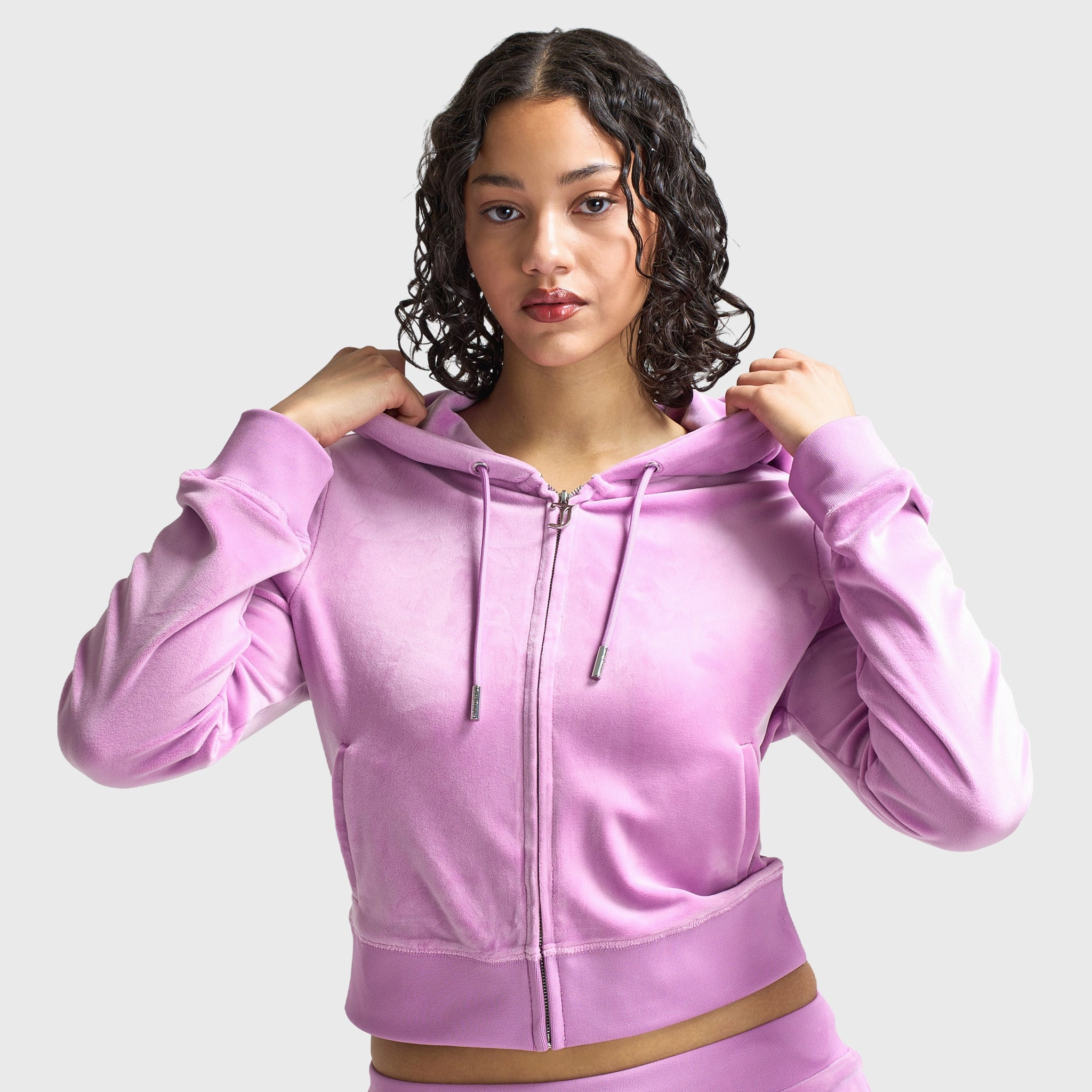 wrinkle - resistant Extended Inseam Options Juicy Couture Women's Classic Hoodie / Violet Tulle