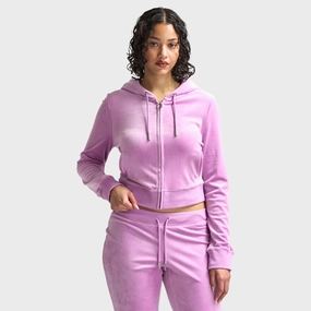 Juicy Couture Women's Classic Hoodie / Violet Tulle Abrasion Resistant Hem