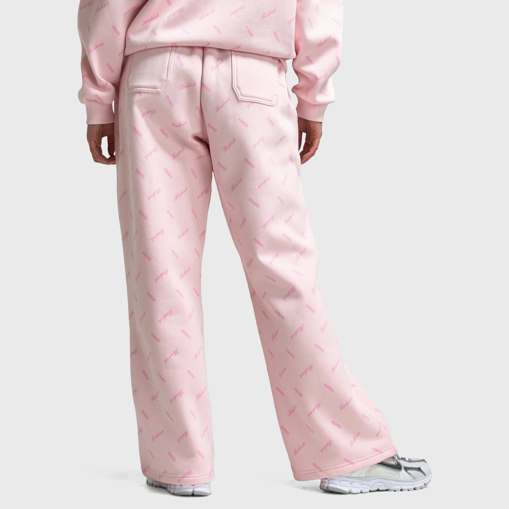Hoodrich Women's Flock Oversized Wide Leg Joggers Pink A Boo / Silver hypoallergenic material Reflective Safety Accents