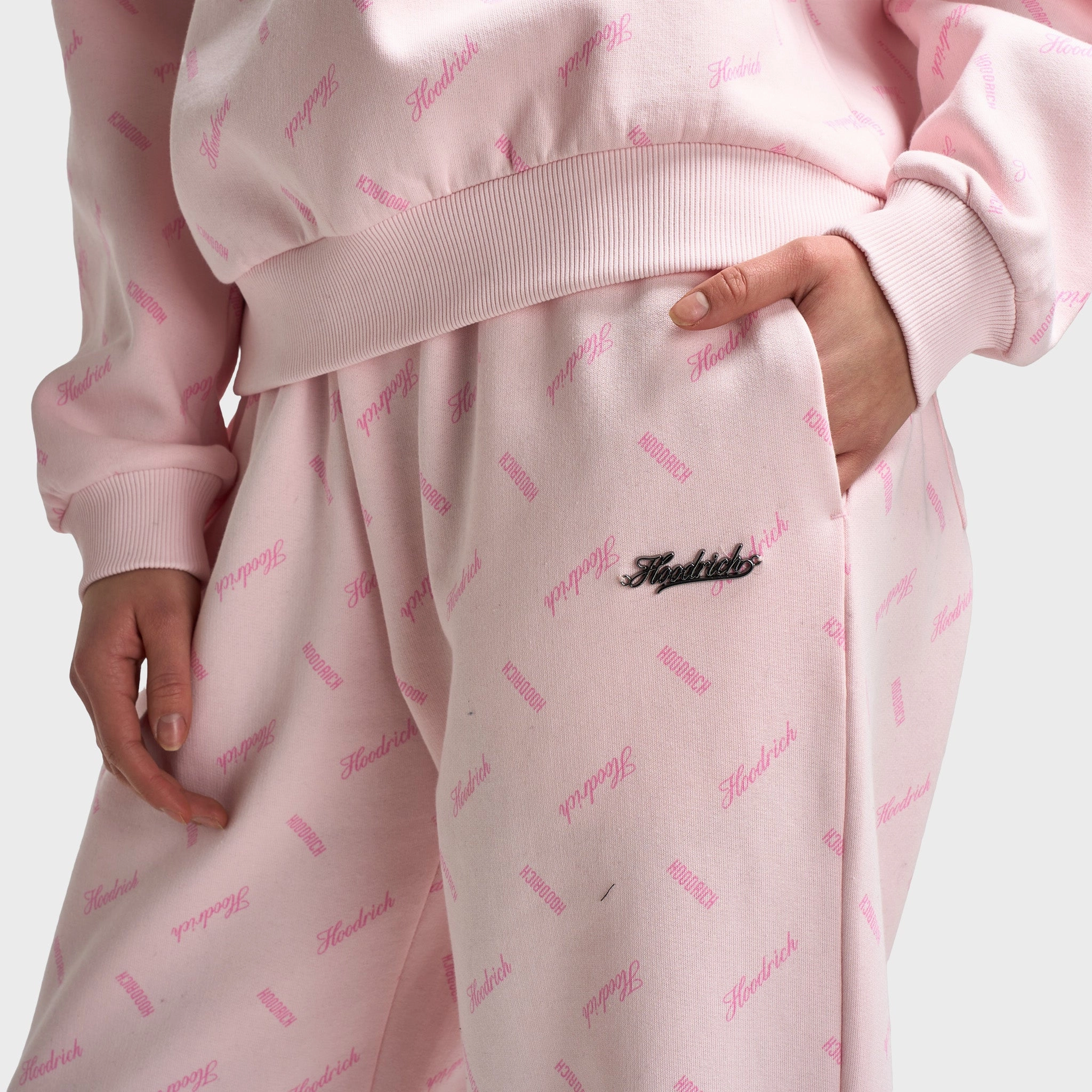 Universal Clasp Mechanism Hoodrich Women's Flock Oversized Wide Leg Joggers Pink A Boo / Silver