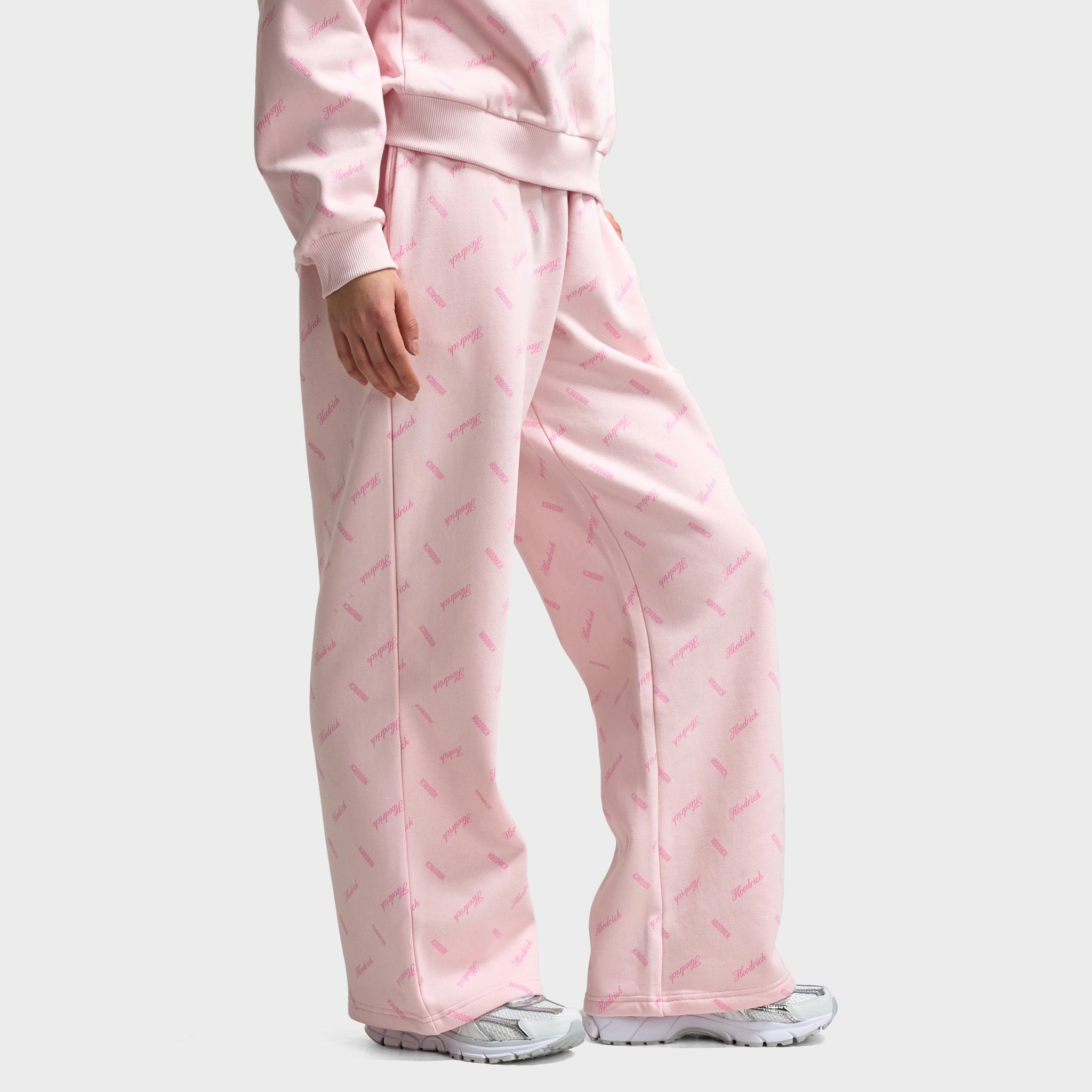 Hoodrich Women's Flock Oversized Wide Leg Joggers Pink A Boo / Silver Luxury Touch