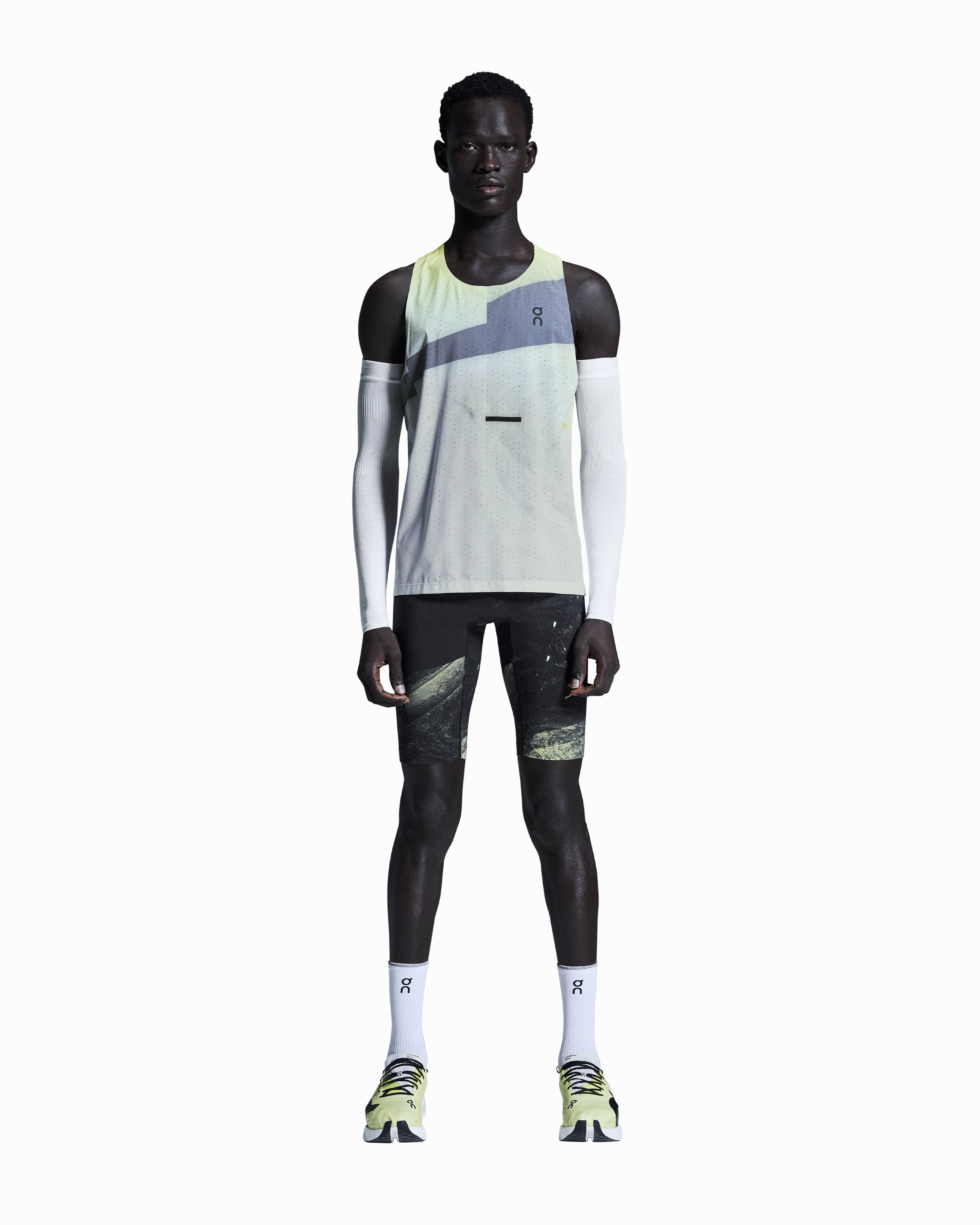 Design Soul Men's Race Tights Half Black / Limelight