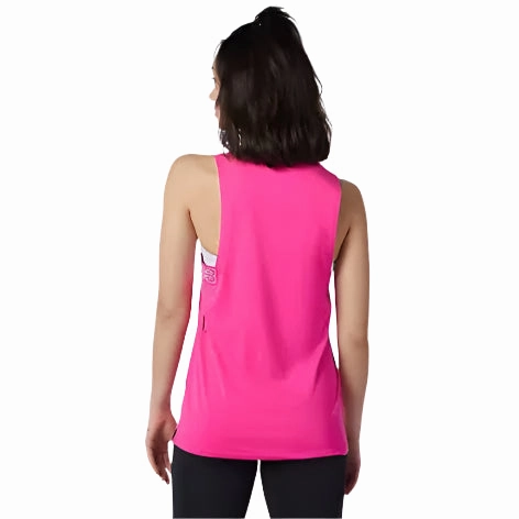 New Balance Women'srelentless sweat Tank - Pink Reinforced Neckline Detail Four Way Stretch