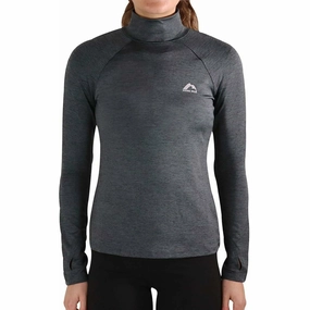 Printed Pattern Celebrity More Mile Train To Run Womens Long Sleeve Funnel Neck Running Top - Grey