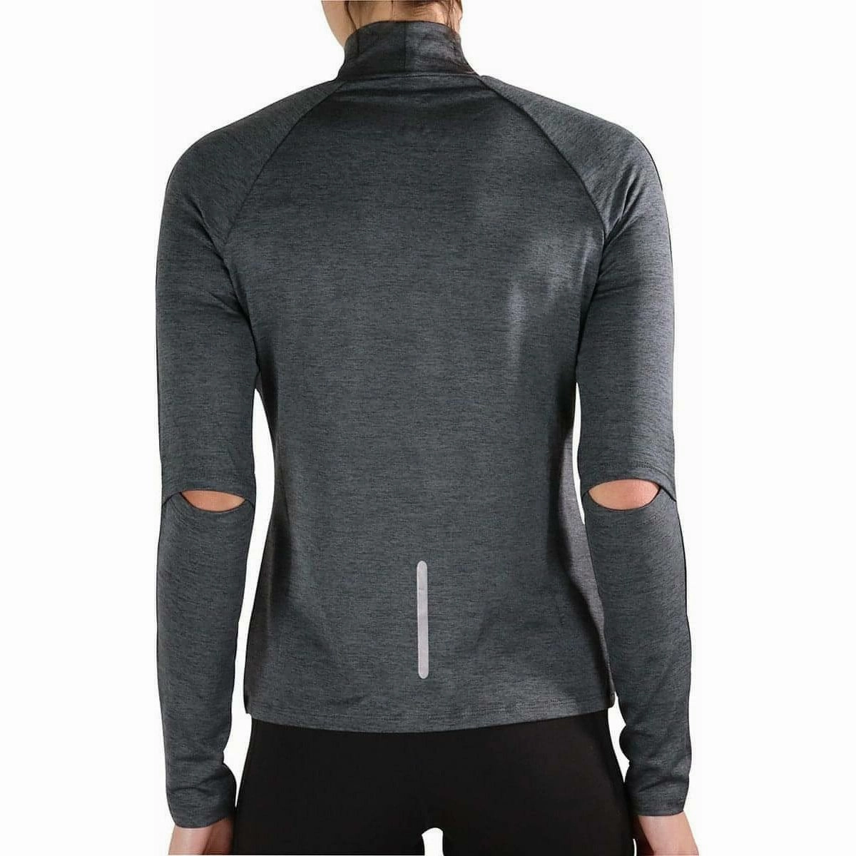 More Mile Train To Run Womens Long Sleeve Funnel Neck Running Top - Grey traveler