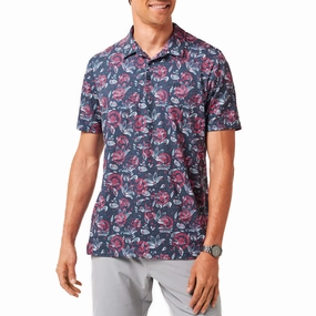 Holiday Outfit Travis Mathew Featherweight Flourish Polo Golf Shirt - Mood Indigo/Vintage Indigo