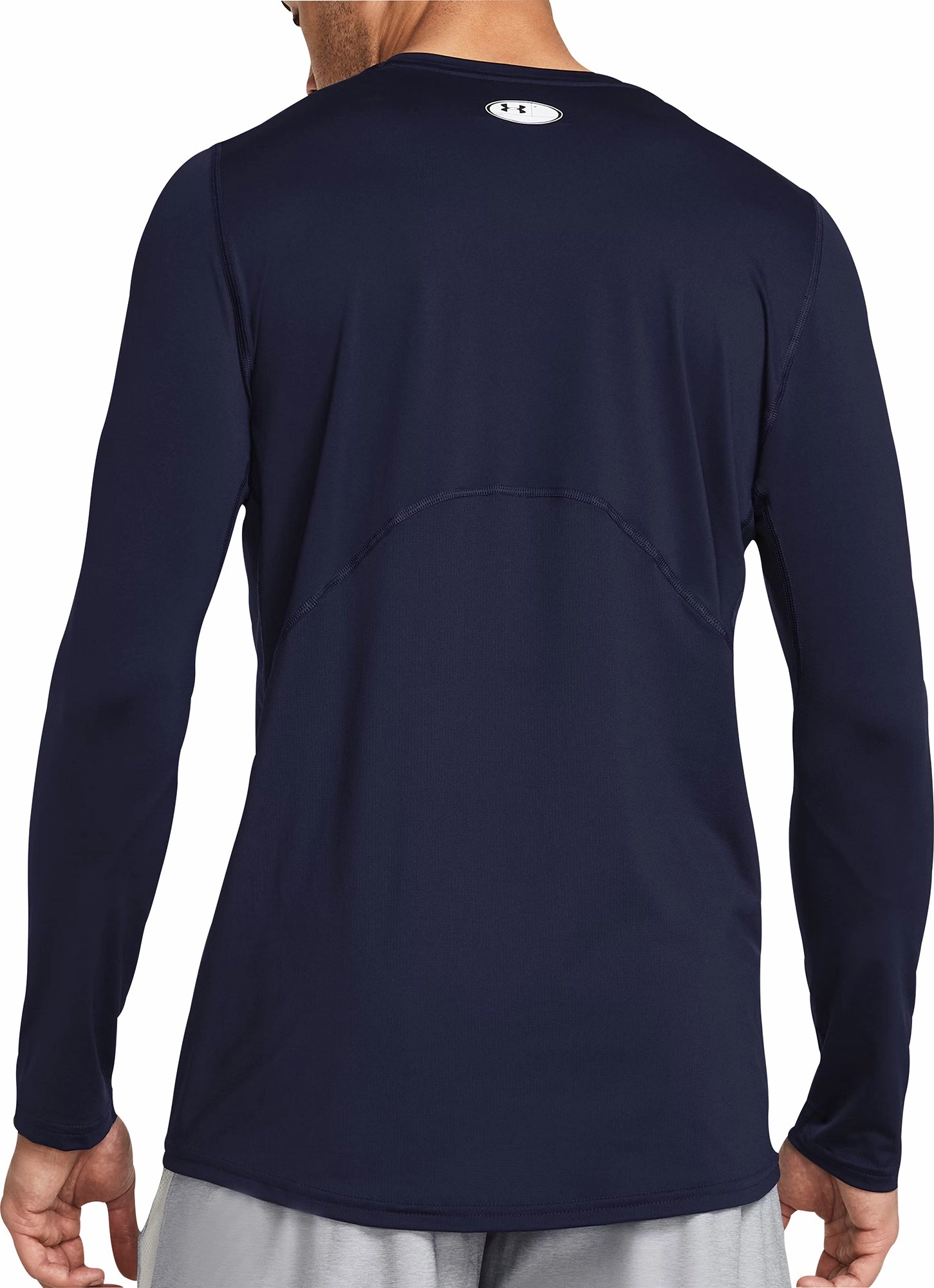 Under Armour HeatGear Fitted Long Sleeve Mens Running Top - Blue Tight Fit Towel