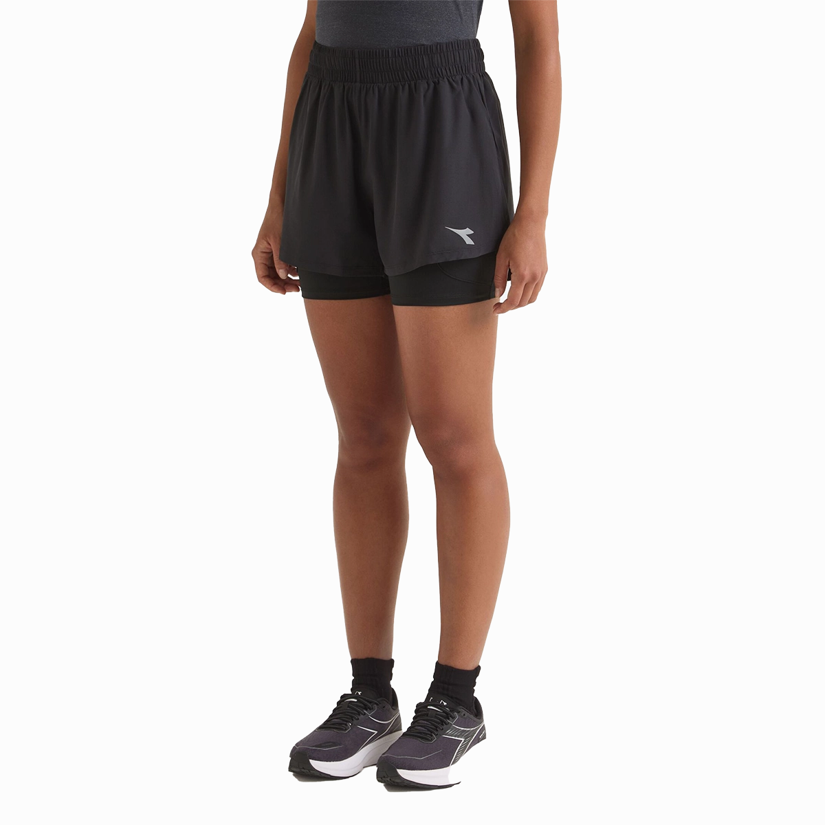 Stretch Fit AntiOdorTreatment Diadora L. Shorts 2in1 5'' Run Crew