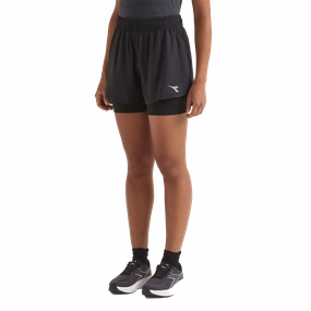 Stretch Fit AntiOdorTreatment Diadora L. Shorts 2in1 5'' Run Crew