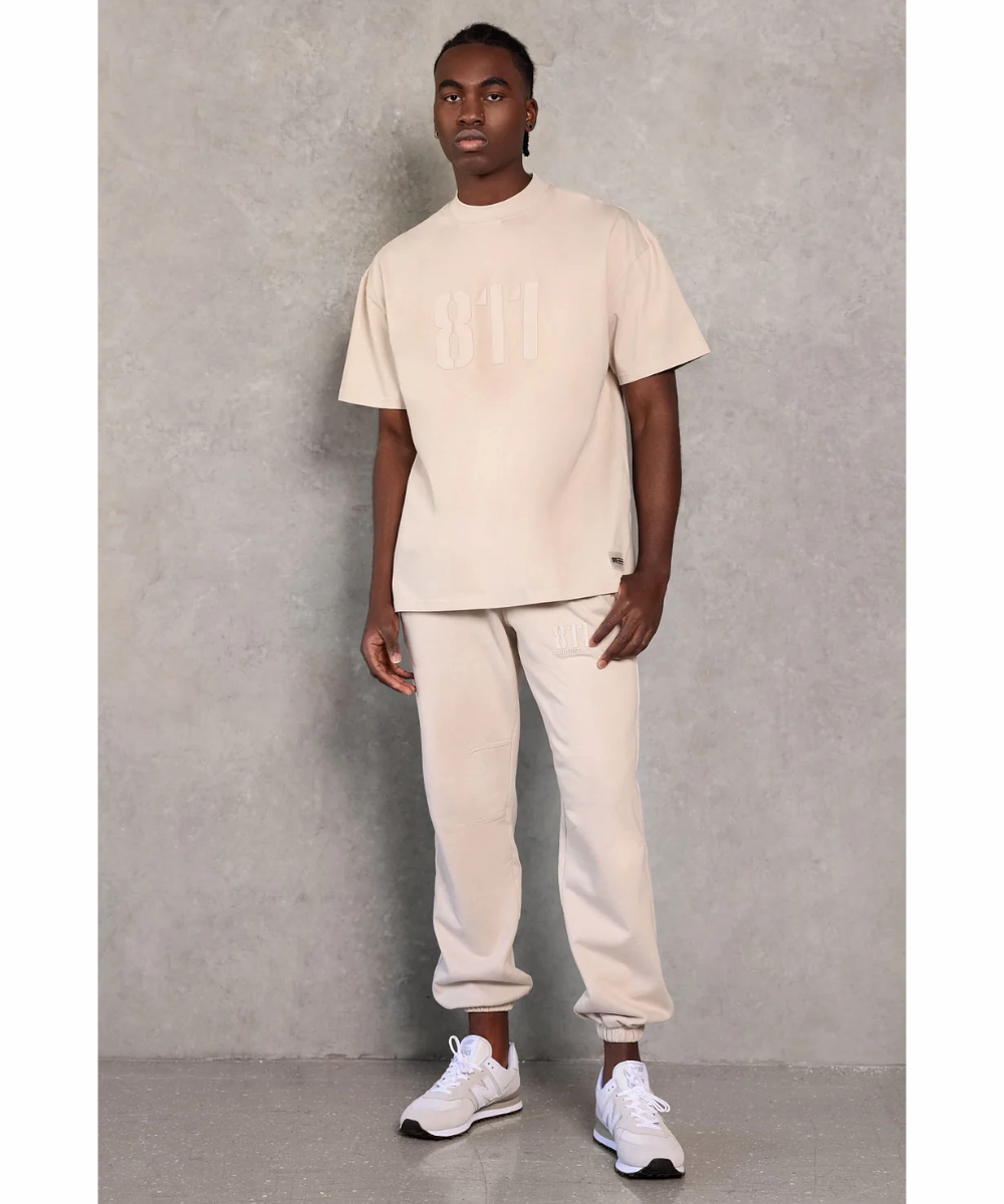 811 Originals Unisex Signature Big Logo Tee (Beige) Icon Fit LayeredPaneling