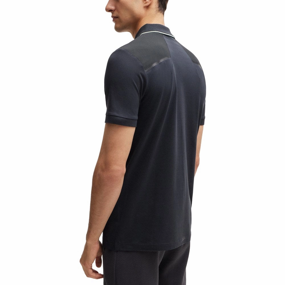 Sweat Absorbing BOSS Philix Slim Fit Golf Shirt - Charcoal
