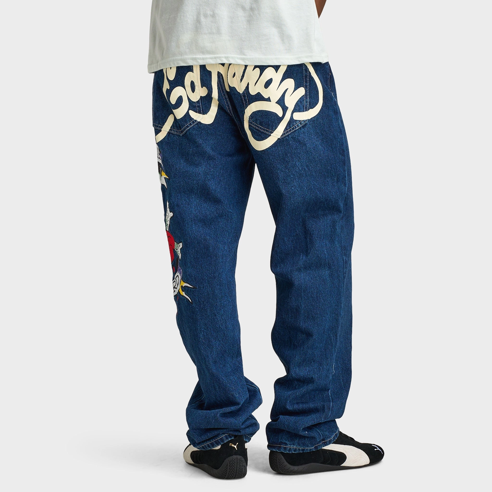 Ed Hardy Skull Heart Baggy Jeans / Indigo yoga studio