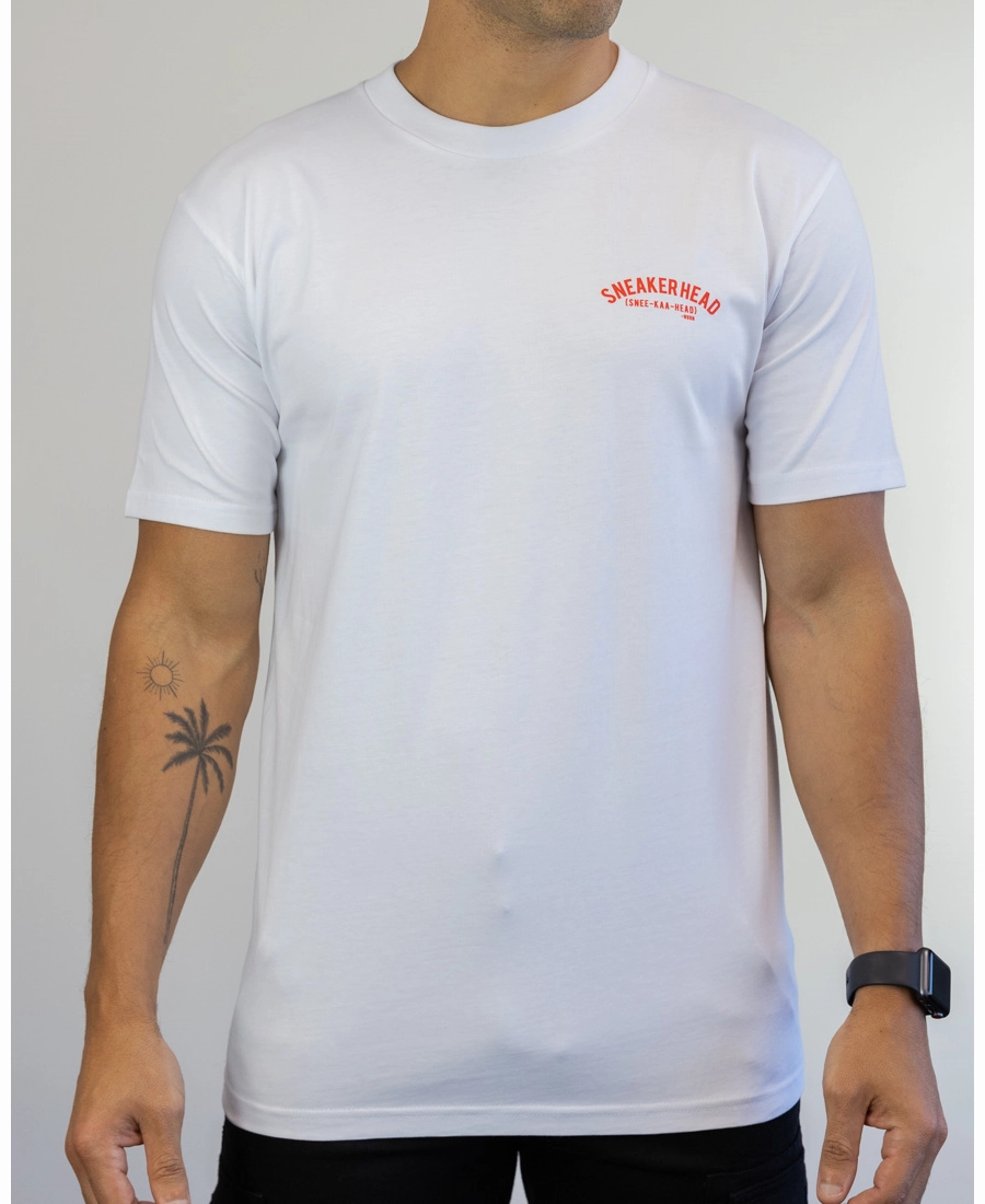 Sneakerhead "OG" Tee (White/Blood Orange) Art Glow RollUp Sleeves