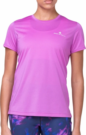 mix and match DoubleStitched Seams Ronhill Tech Short Sleeve Womens Running Top - Pink
