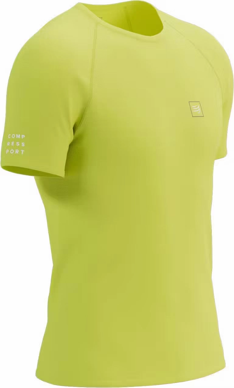 Seamless Design Compressport Training Short Sleeve Mens Running Top - Yellow