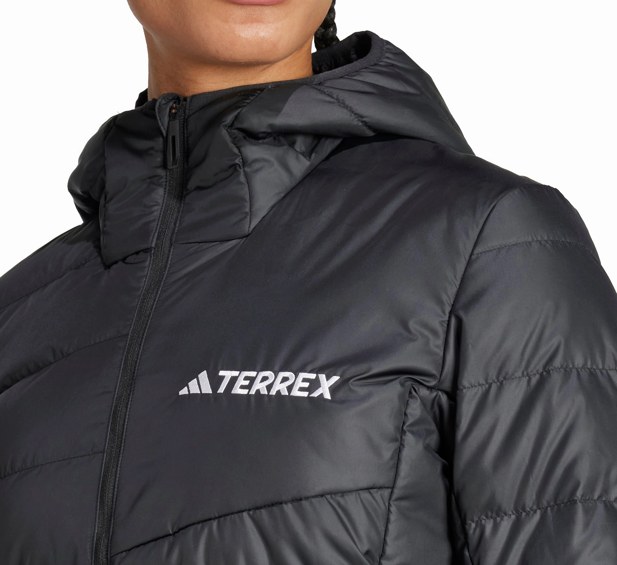 Weatherproof Construction adidas Terrex Multi Light Hooded Womens Down Jacket - Black