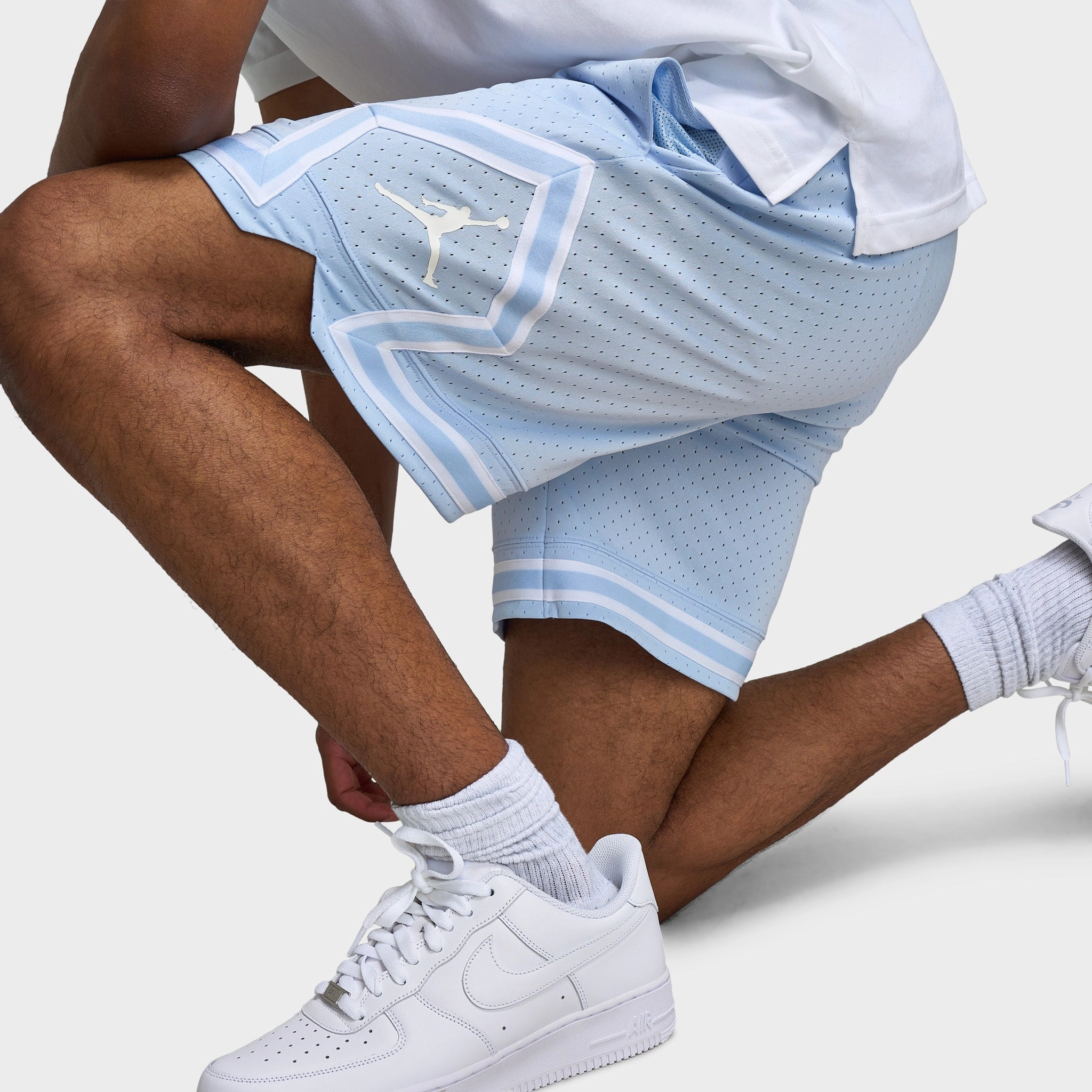 Jordan Sport Diamond Dri-FIT Mesh Shorts Hydrogen Blue / White Vintage Look