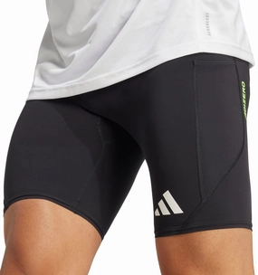 adidas Adizero Mens Short Running Tights - Black Quick Pocket Access