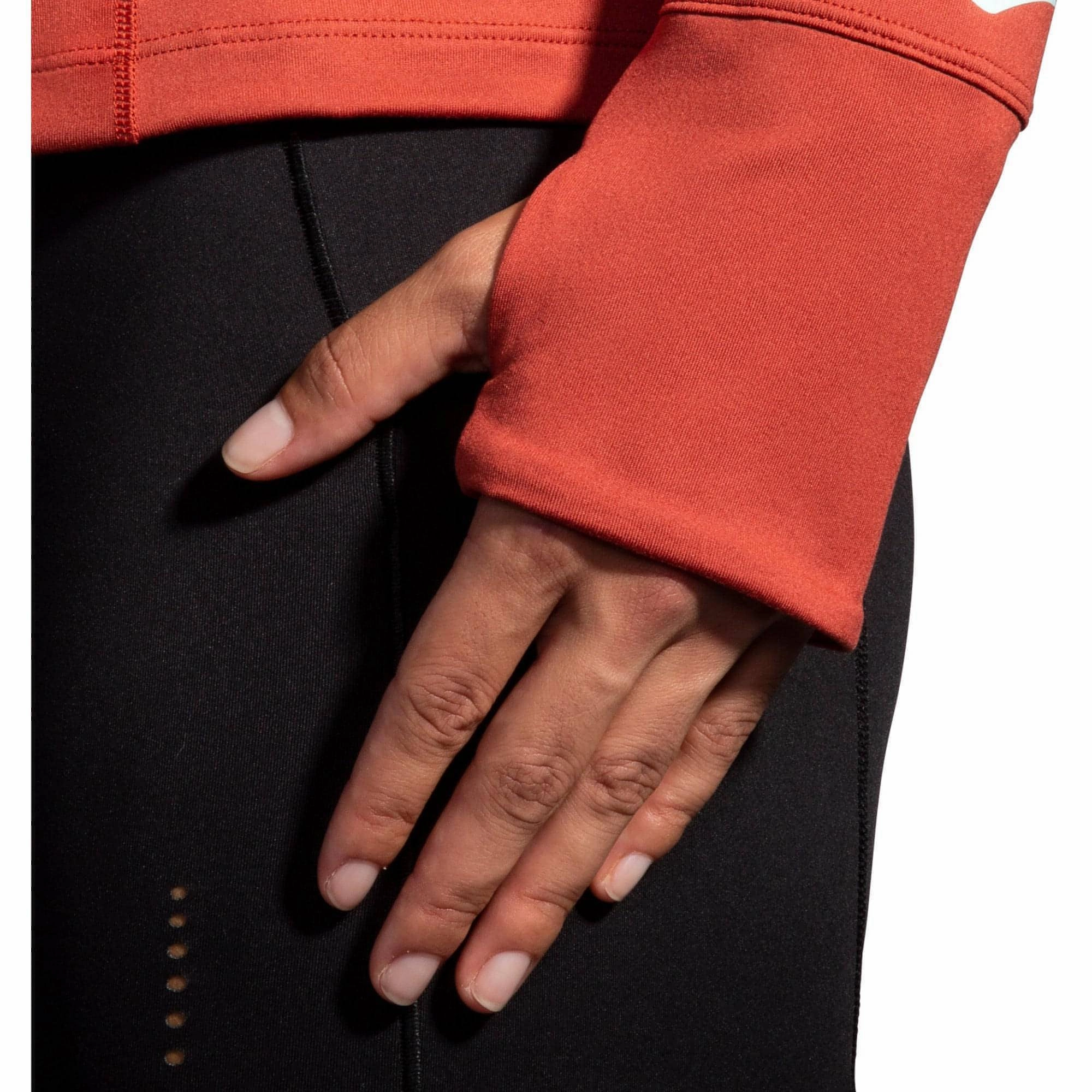 No name brand Brooks Dash Half Zip Long Sleeve Womens Running Top - Red