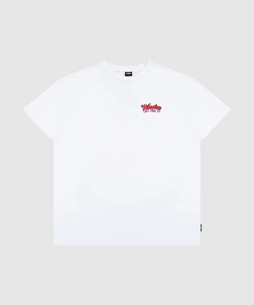 Comfort waistband Fall Core WNDRR Bowling Box Fit Tee (White)