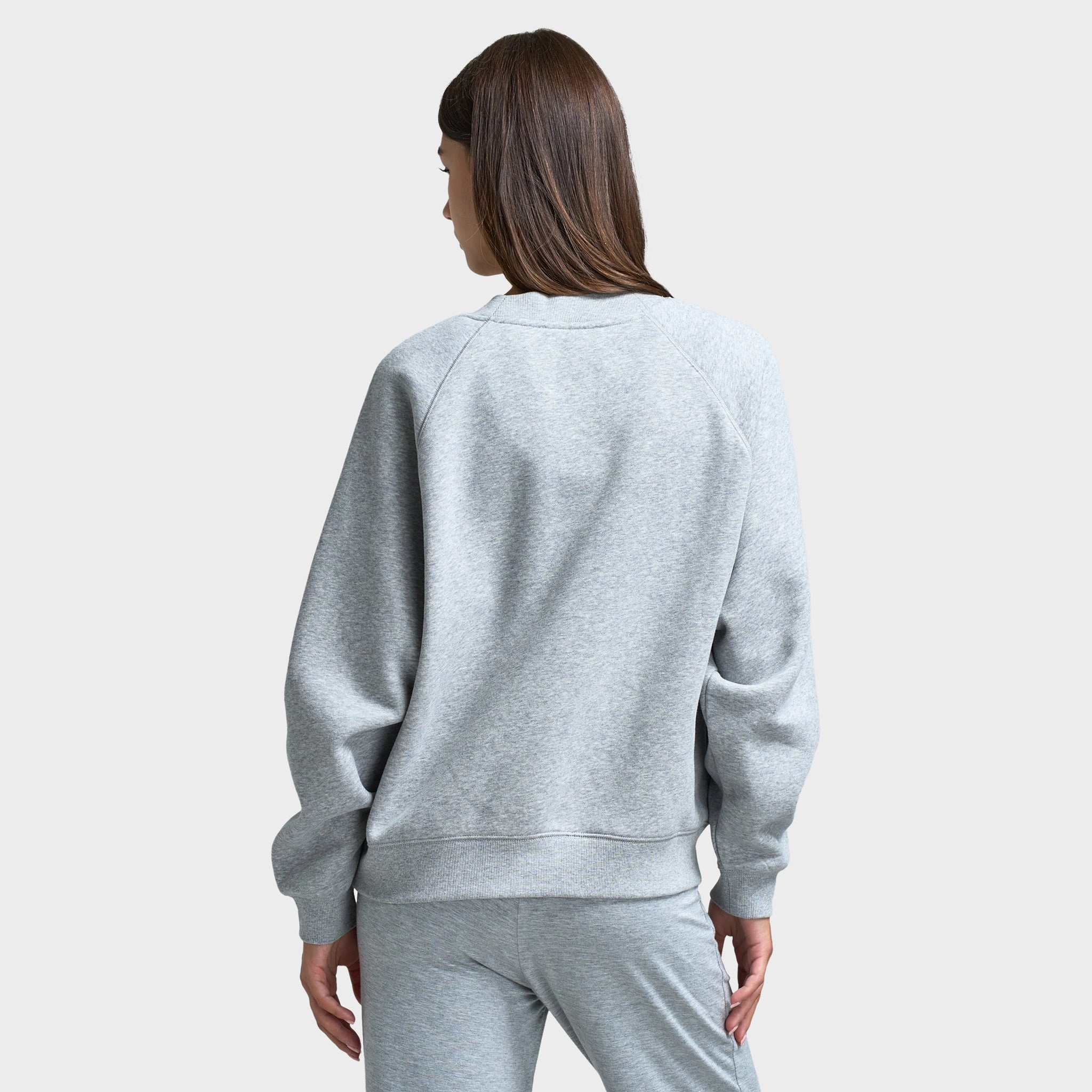 Smooth Zipper Track Microfiber Blend UGG Women's Logo Crewneck / Heather Grey