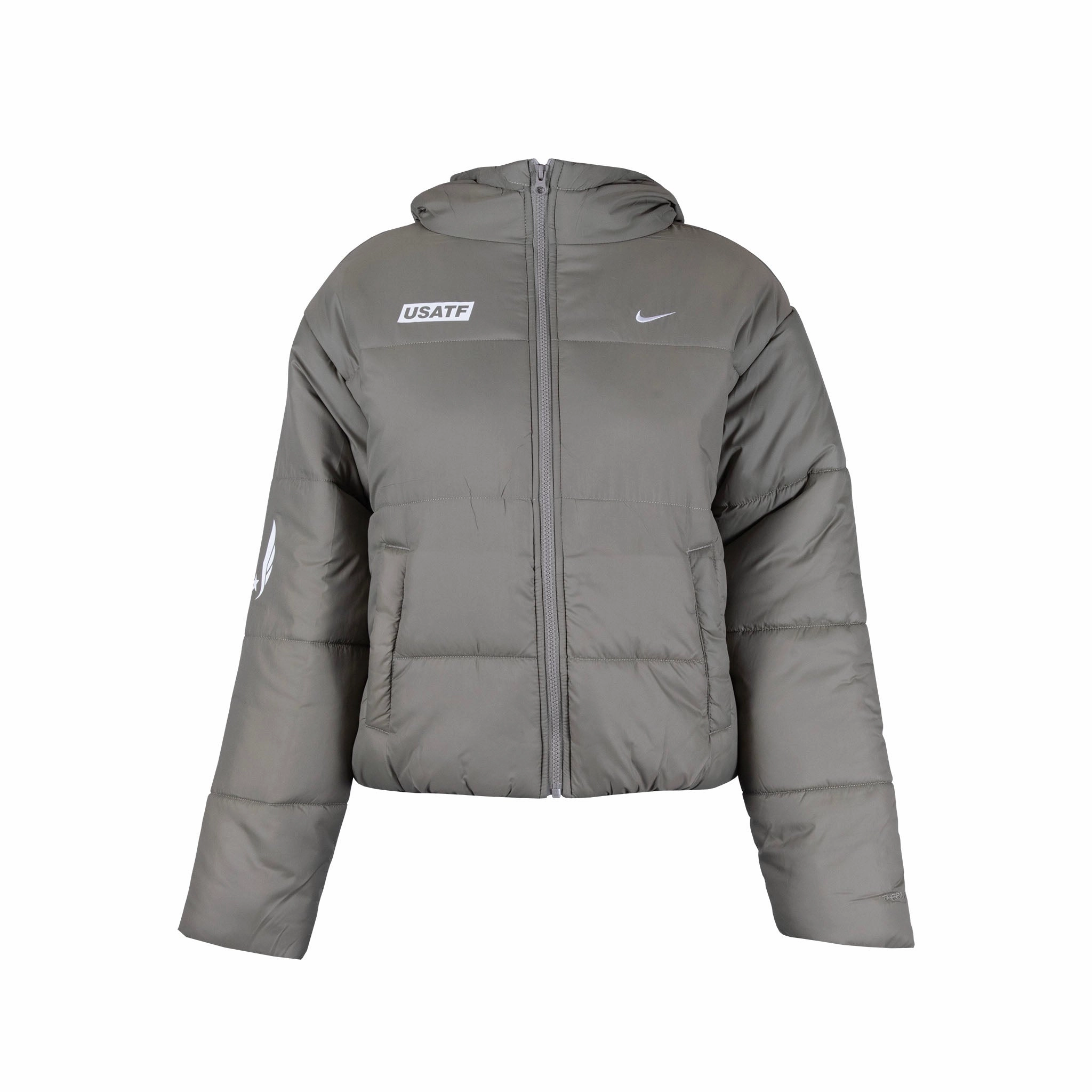 Mark Style Zipper Closure Nike USATF Women's Puffer Hooded Jacket