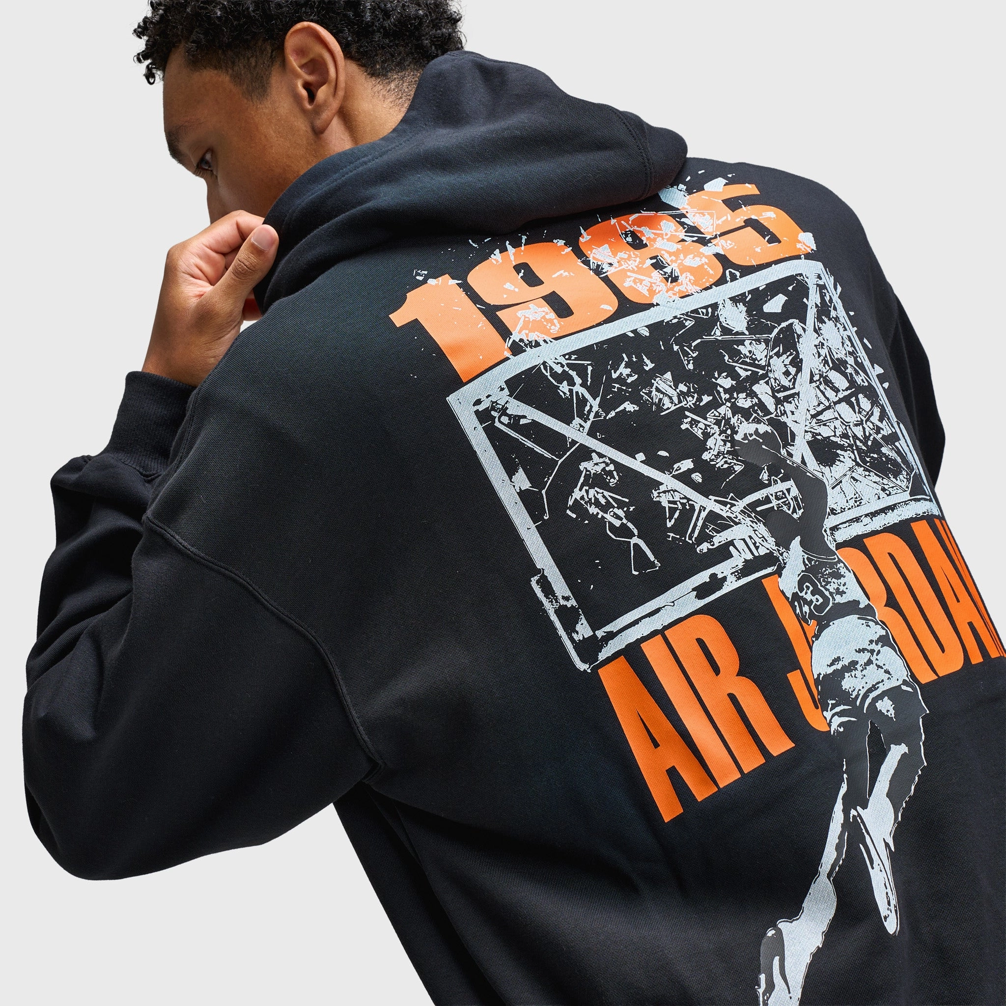 Urban Fit Look Jordan Brooklyn Men's Oversized Pullover Hoodie Black / Starfish
