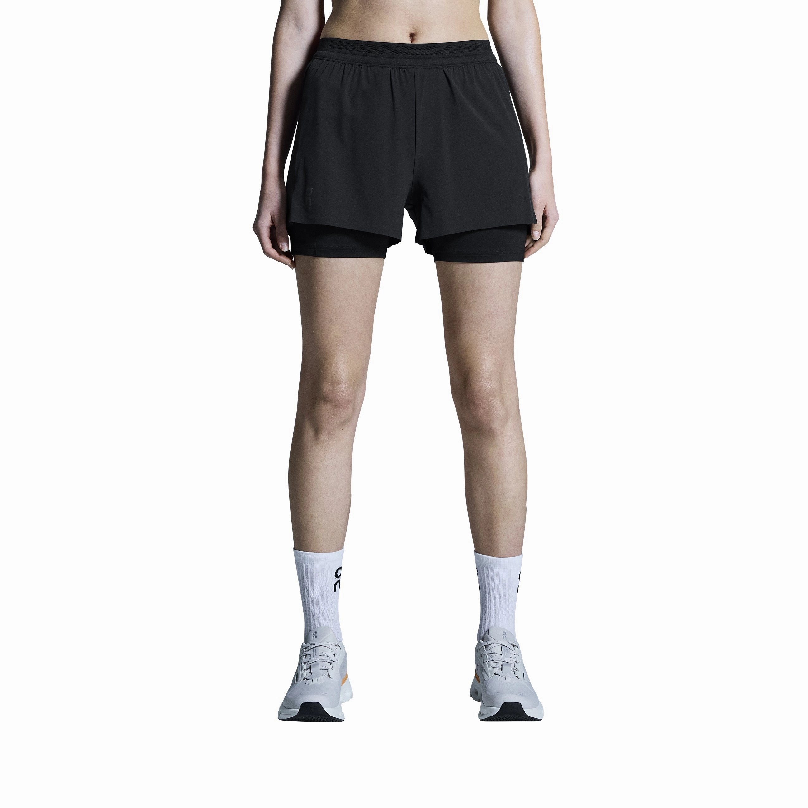 Women's 3 Inch Performance 2 in 1 Shorts Black Handmade Glow Dance Light