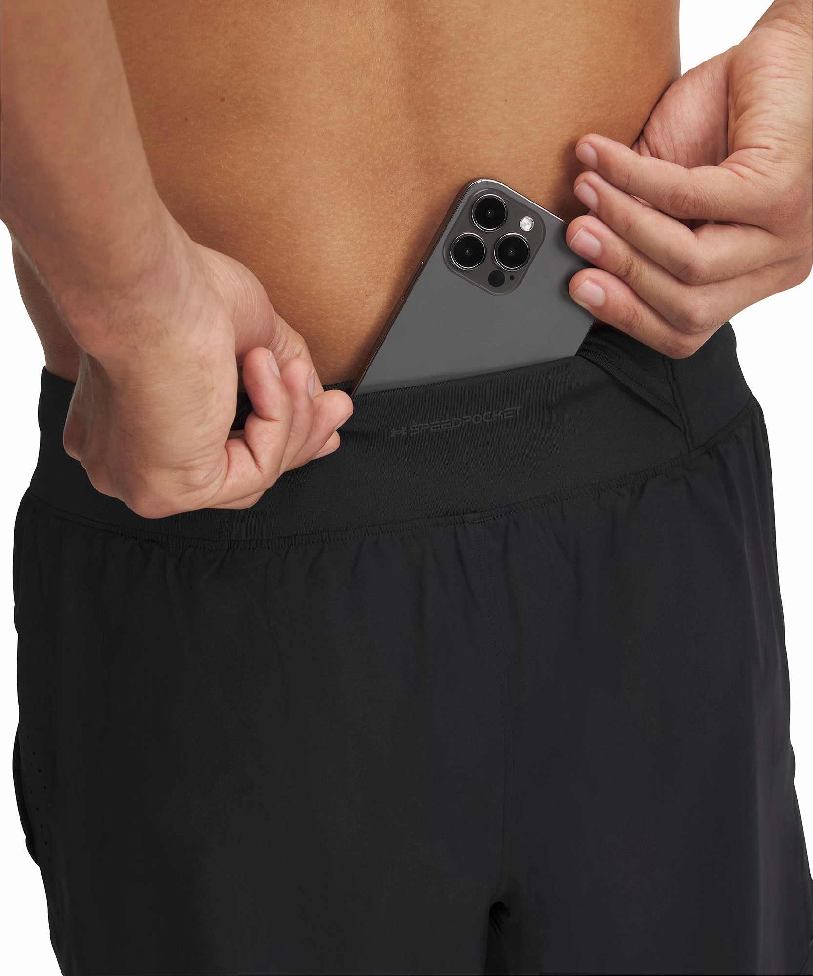 Under Armour Launch Elite 2 In 1 Mens Running Shorts - Black Lightweight Weave