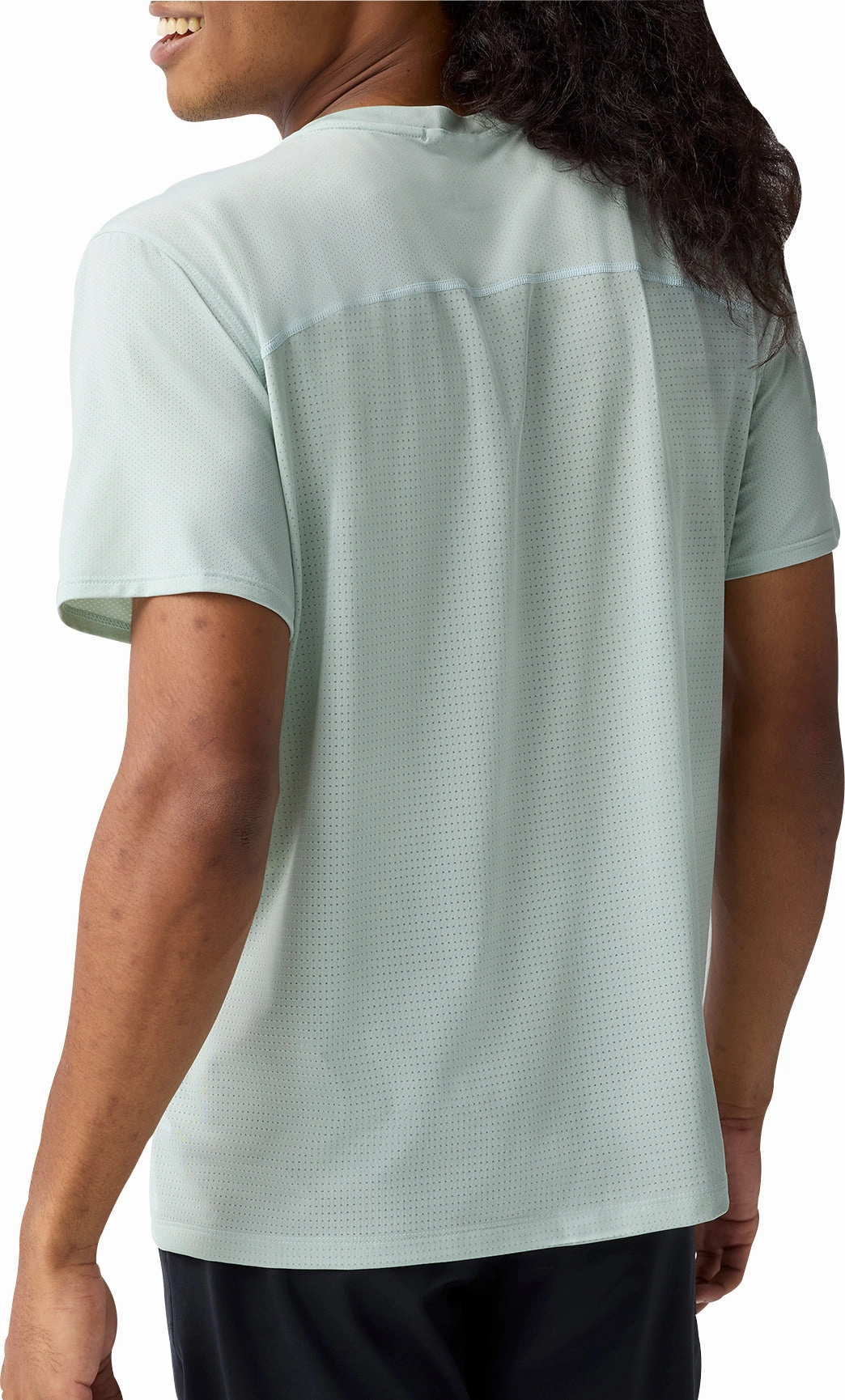 Flexible Cuff Design Recycled Polyester Brooks Atmosphere 3.0 Short Sleeve Mens Running Top - Green