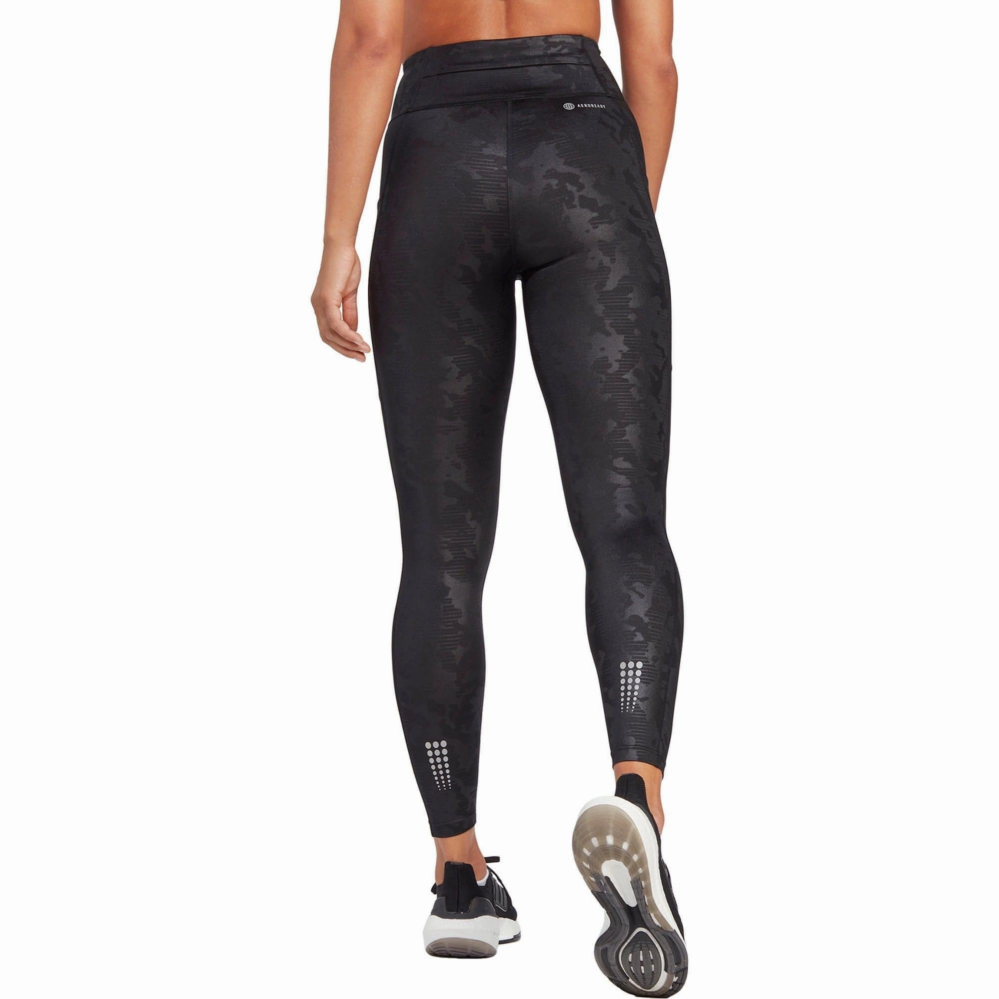 Loose-fit adidas DailyRun Embossed High Rise Womens 7/8 Running Tights - Black